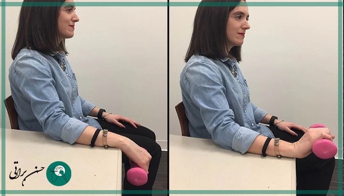 کشش مچ دست با وزنه - تمرین ورزشی پارگی تاندون دست